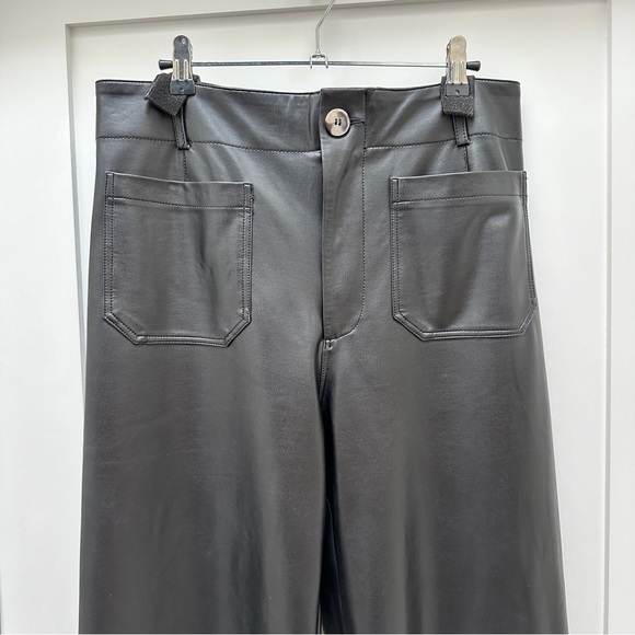 ANTHROPOLOGIE The Colette Cropped Wide-Leg Faux Leather Pants by Maeve - Picture 7 of 11